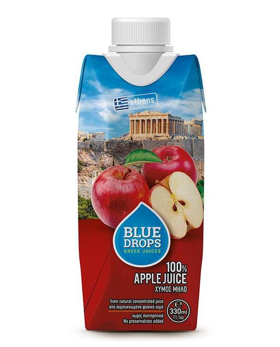 藍(lán)依洛BlueDrops蘋(píng)果汁(330ml)(圖1)