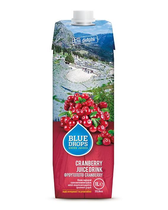 藍(lán)依洛BlueDrops蔓越莓果汁飲料(1L)(圖1)